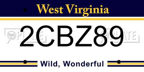 2CBZ89 West Virginia License Plate