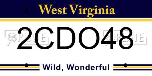 2CDO48 West Virginia License Plate