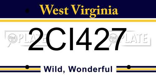 2CI427 West Virginia License Plate