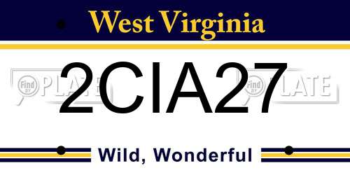 2CIA27 West Virginia License Plate