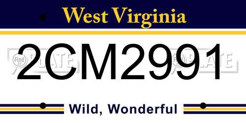2CM2991 West Virginia License Plate