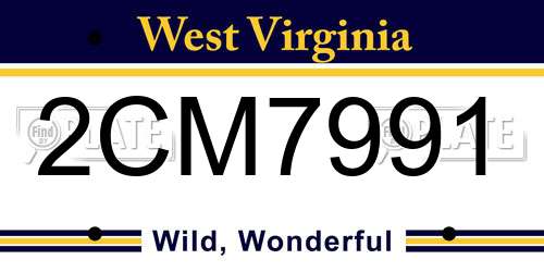 2CM7991 West Virginia License Plate