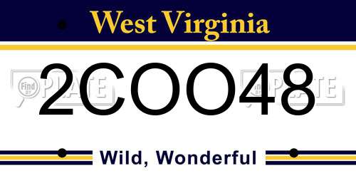 2COO48 West Virginia License Plate