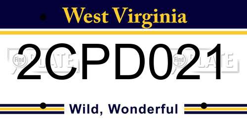 2CPD021 West Virginia License Plate