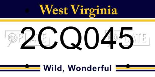 2CQ045 West Virginia License Plate