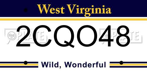 2CQO48 West Virginia License Plate
