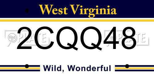 2CQQ48 West Virginia License Plate