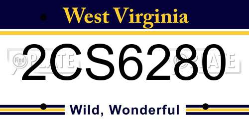 2CS6280 West Virginia License Plate