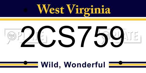 2CS759 West Virginia License Plate