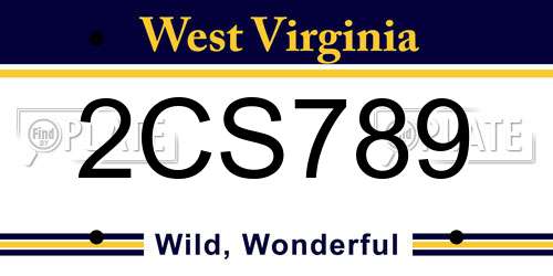 2CS789 West Virginia License Plate
