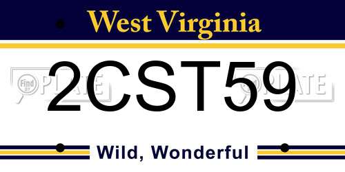 2CST59 West Virginia License Plate