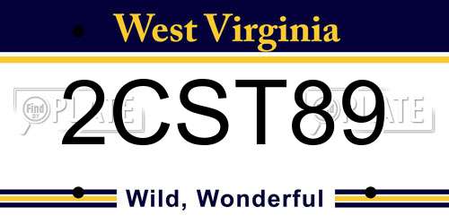 2CST89 West Virginia License Plate