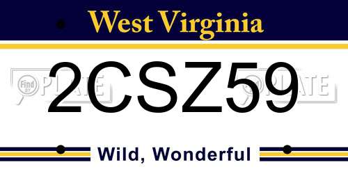 2CSZ59 West Virginia License Plate