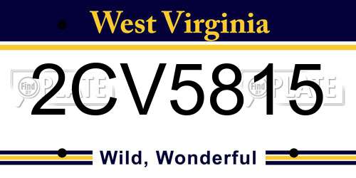 2CV5815 West Virginia License Plate