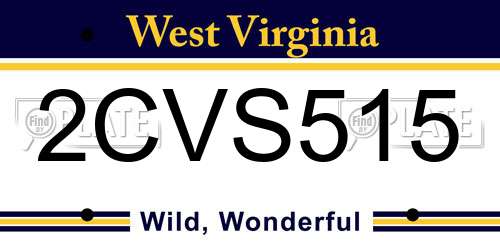 2CVS515 West Virginia License Plate
