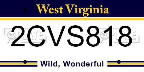 2CVS818 West Virginia License Plate