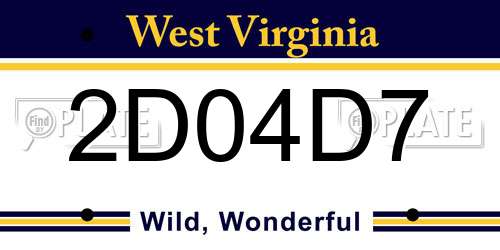 2D04D7 West Virginia License Plate