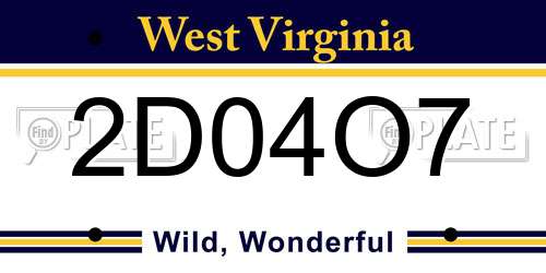 2D04O7 West Virginia License Plate