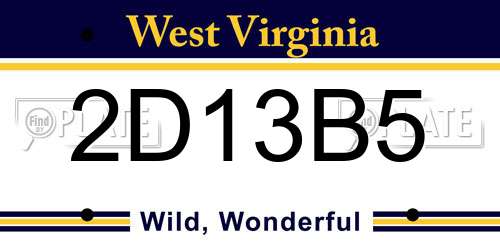 2D13B5 West Virginia License Plate