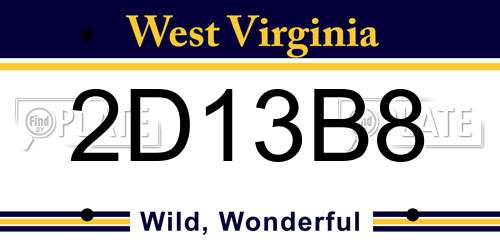 2D13B8 West Virginia License Plate