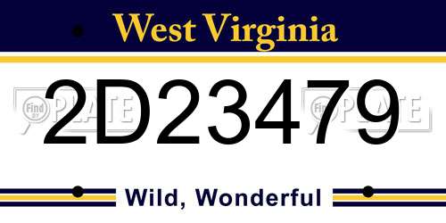 2D23479 West Virginia License Plate
