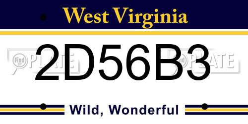 2D56B3 West Virginia License Plate