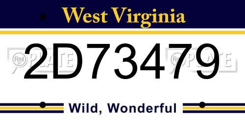 2D73479 West Virginia License Plate