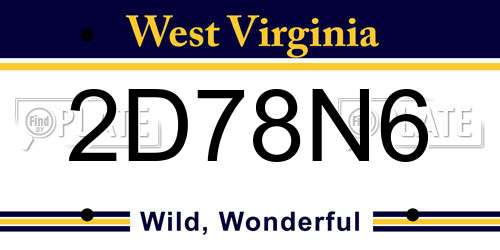 2D78N6 West Virginia License Plate