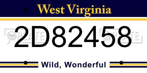 2D82458 West Virginia License Plate