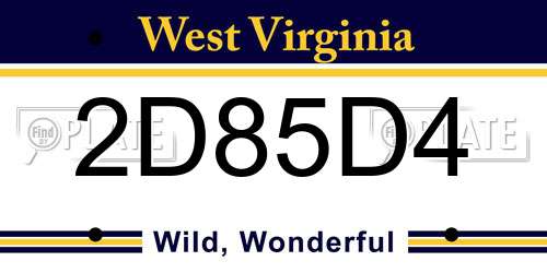 2D85D4 West Virginia License Plate