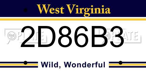 2D86B3 West Virginia License Plate