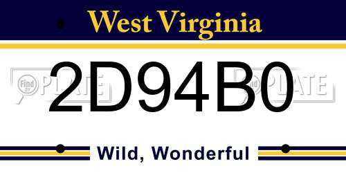 2D94B0 West Virginia License Plate
