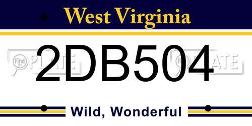 2DB504 West Virginia License Plate