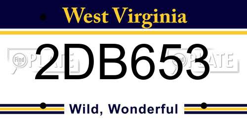 2DB653 West Virginia License Plate