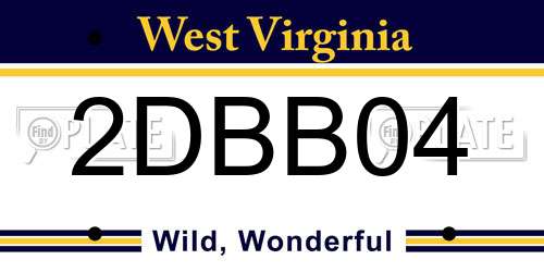 2DBB04 West Virginia License Plate