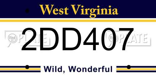 2DD407 West Virginia License Plate