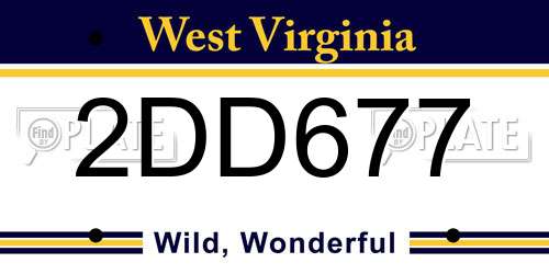 2DD677 West Virginia License Plate