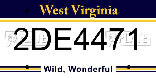 2DE4471 West Virginia License Plate
