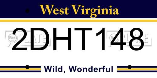 2DHT148 West Virginia License Plate