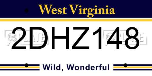 2DHZ148 West Virginia License Plate