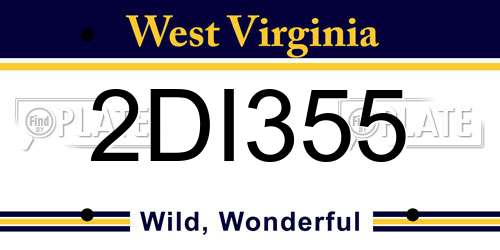 2DI355 West Virginia License Plate