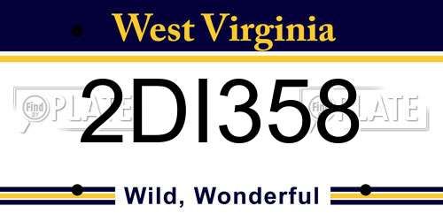 2DI358 West Virginia License Plate
