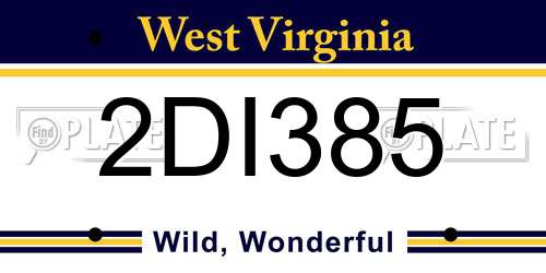 2DI385 West Virginia License Plate