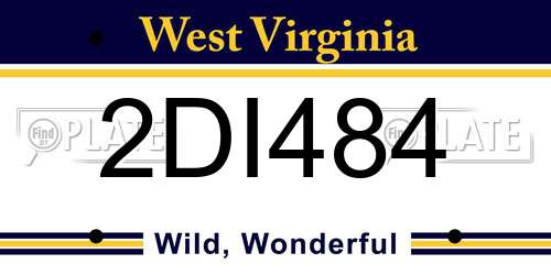 2DI484 West Virginia License Plate