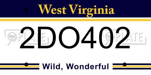 2DO402 West Virginia License Plate