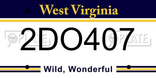2DO407 West Virginia License Plate