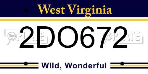 2DO672 West Virginia License Plate
