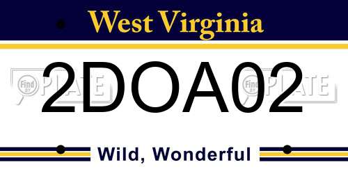 2DOA02 West Virginia License Plate