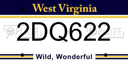 2DQ622 West Virginia License Plate