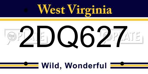 2DQ627 West Virginia License Plate